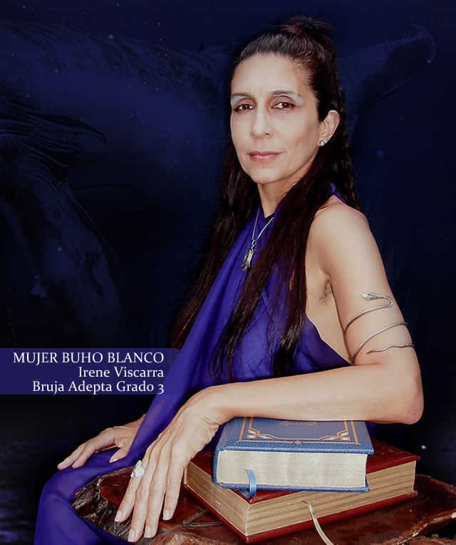 Irene Viscarra Mujer Búho Blanco en una imagen tipo retrato